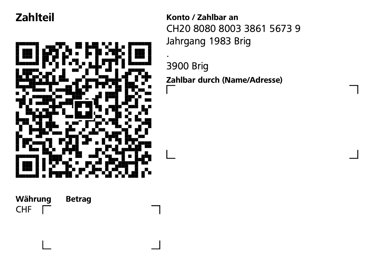 Einladung Jahrgänger Einzahlungsschein